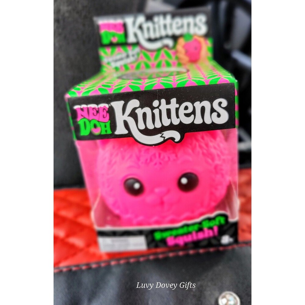 Needoh Pink Knittens Viral Squish Sensory Toy